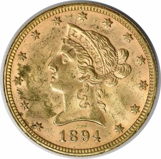 1894 $10 Gold Liberty Head AU Slider Uncertified #325