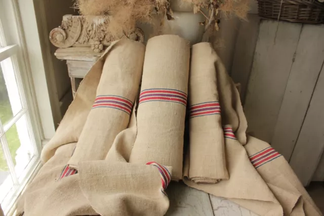Grain sack Fabric 28 YDS grainsack organic hemp upholstery washed vintage linen