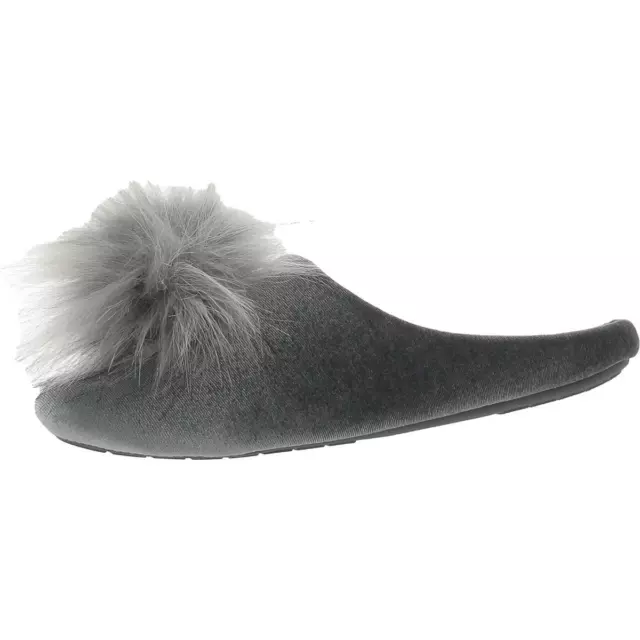INC Womens Gray Velour Faux Fur Slide Slippers Shoes L/9-10 B (M) US BHFO 5624