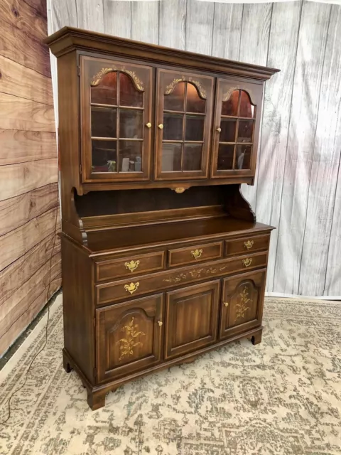 Hitchcock Two-Piece Lighted China Cabinet Hutch