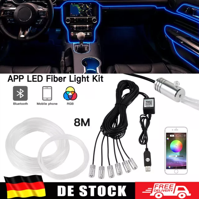 8M RGB LED Ambientebeleuchtung Auto Innenraumbeleuchtung 6in1 Kit