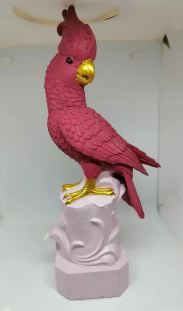 Beautiful Bird hand painted porcelain figure fuchsia pink yellow 34*13 cm 535 gr