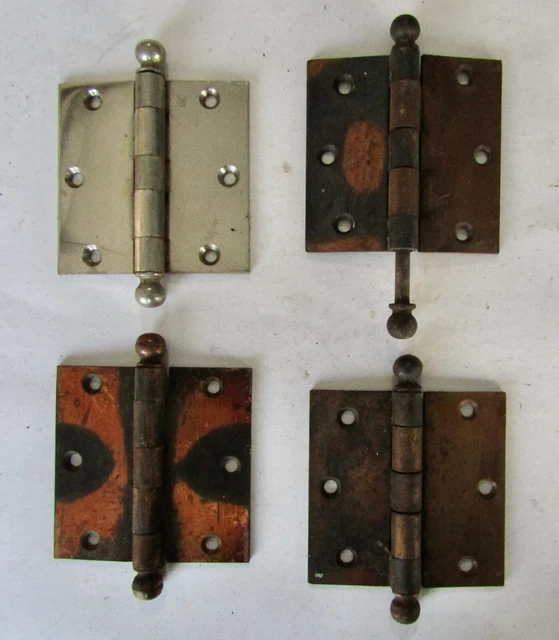 Lot of 4 Vintage Barn Door Cabinet Butt Hinges Rustic Primitive Barn Fresh