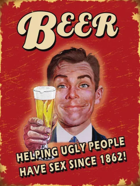Plaque métal Vintage - Drink Good Beer with Good Friends - 20x30cm