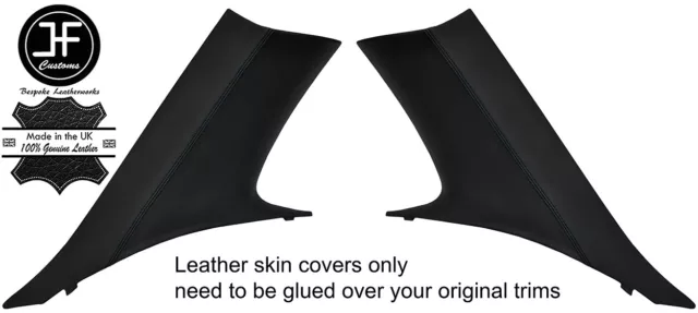 Black Stitch 2X Rear C Pillar Leather Covers For Bmw 6 Series E63 Coupe 04-10