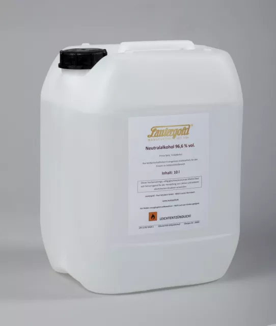 Lautergold Neutralalkohol 10l 96,6% vol.  Prima Sprit Ethanol Alkohol Primasprit