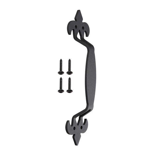 4x 11" Matte Black Sliding Barn Door Handle Vintage Cast Iron Pull Gate Cabinet 3