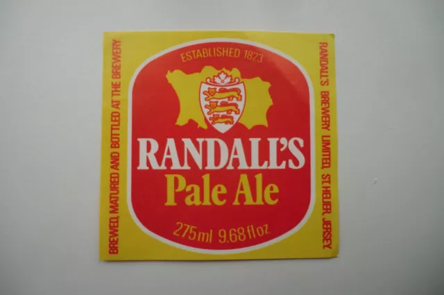 MINT RANDALLS JERSEY PALE ALE 9.68 fl oz BREWERY BEER BOTTLE LABEL