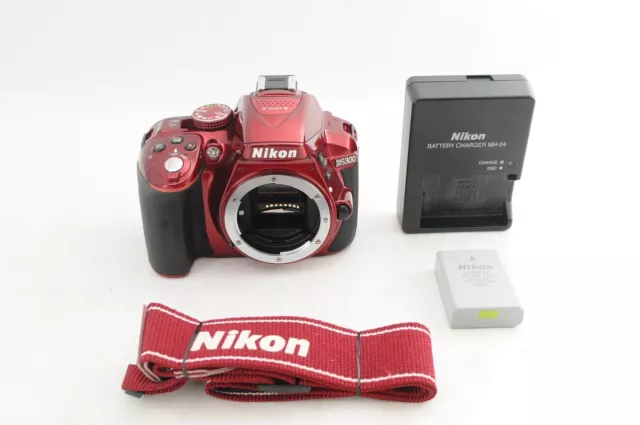 [Near Mint] Nikon D5300 24.2MP Digital SLR Camera Body Red Shutter Count: 794