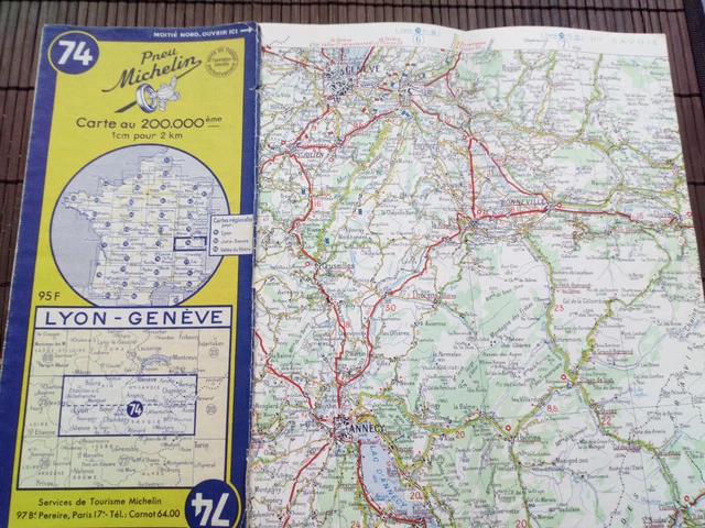 Carte Michelin N°23 Genève-Berne - 1982, 4ème édition - Bel état, échelle 1/200 000