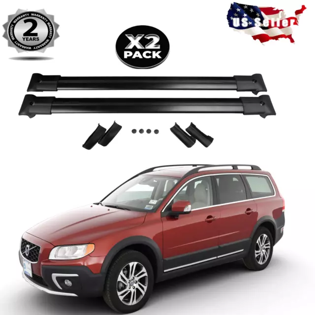 For Volvo XC 70 SUV 2003-2016 Roof Racks Cross Bars Luggage Carrier (BLACK)