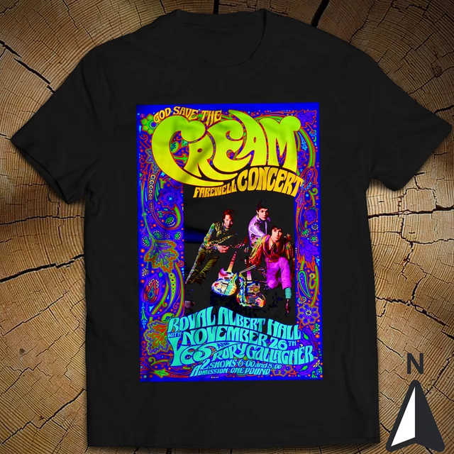 Classic Rock T-Shirt Cream Farewell Concert Jack Bruce Eric Clapton Ginger Baker