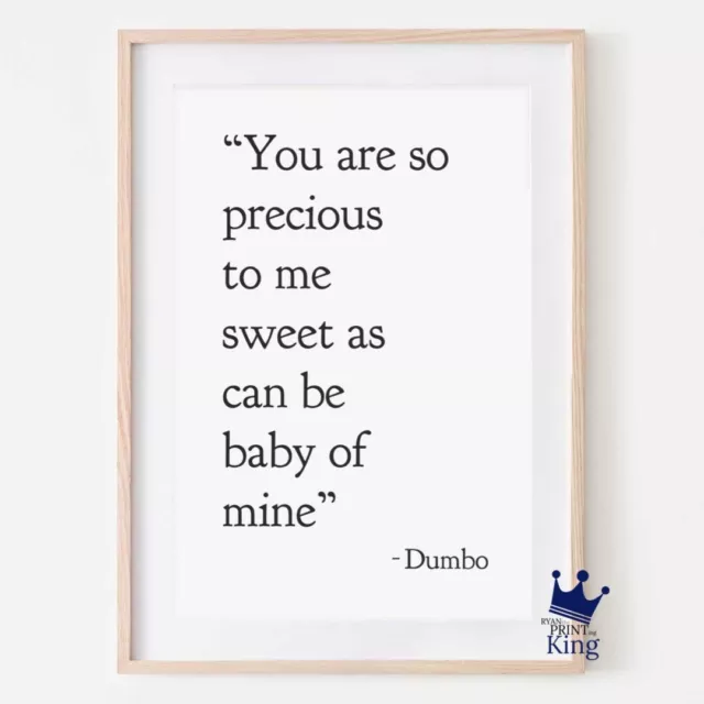 Dumbo Precious Baby Of Mine Movie Disney Children’s Poster Print Nursery Art