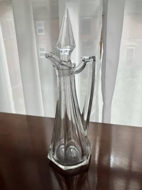 Vintage Gothic Design Faceted Glass "Whisky Noggin" Miniature Decanter