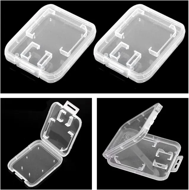 2Pcs Clear SD MS Micro TF Memory Card Storage Holder Box Case Protector