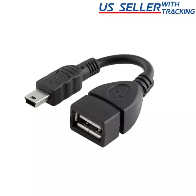 (5-pack) Mini USB Male to USB 2.0 Female Host OTG Adapter Cable 5X