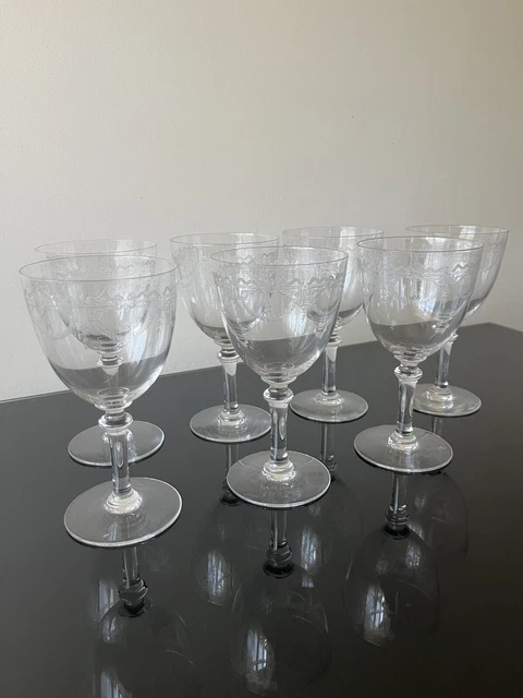 Lot De 7 Verres A Eau En Cristal De Saint Louis Modèle Millet Non Baccarat