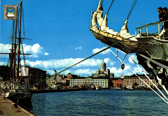 The South Harbour, Helsinki, Finland : Vintage Postcard