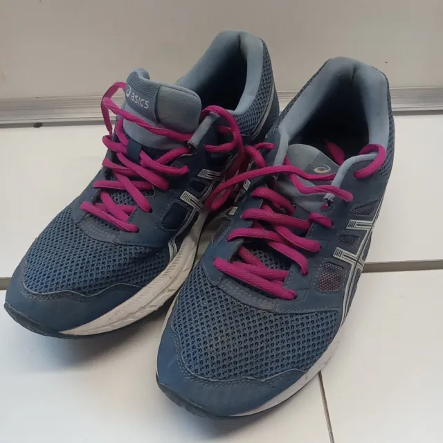 ASICS GEL Contend 5 Athletic Running Shoe Women Size 9 Blue Pink PREOWNED READ