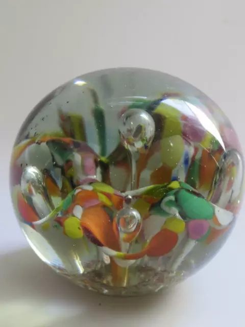 Llamativo Coleccionable Pisapapeles de Cristal Gotas Rosa Amarillo Blanco Verde