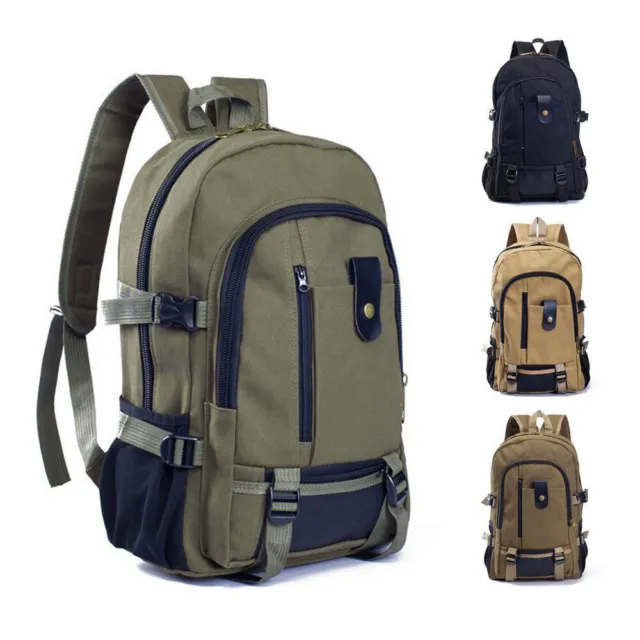 Para hombres De Colección Mochila de Lona Cartera Laptop Mochila Viaje Escolar Bolso de Campamento