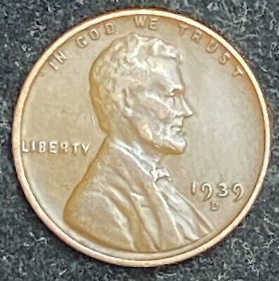 1939 D Lincoln Wheat Penny- Free Shipping