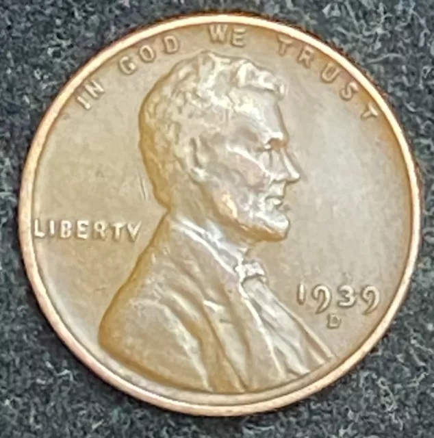 1939 D Lincoln Wheat Penny- Free Shipping