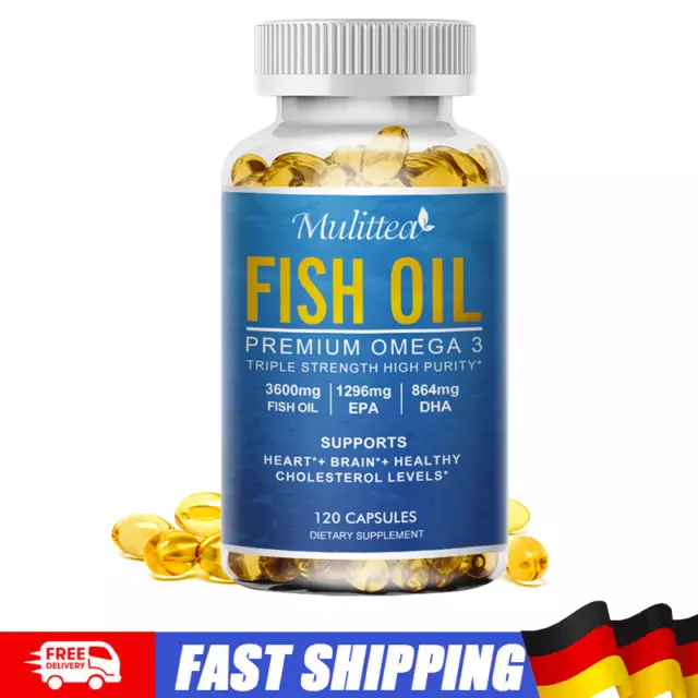 Omega 3 Fischölkapseln Dreifache Stärke Gelenkunterstützung 3600 mg EPA & DHA