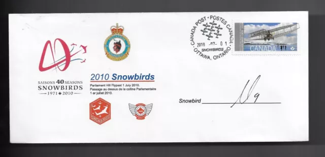 SNOWBIRDS 2010, FLOWN AIR SHOW COVER SIGNED BY PILOT  #9 Captain Brett Glaeser