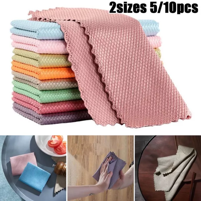 10pcs/5pcs NanoScale Streak-Free Miracle Cleaning Cloths Reusable Cleaning Towel
