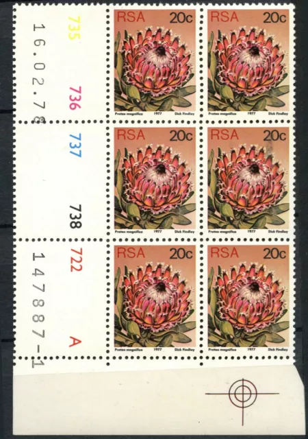 South Africa 1977-82 SG#425 20c Proteas, Plants Definitive MNH P12.5 Block#E8986