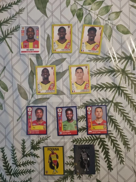 Lot Of 10 Panini Foot Stickers 2021 2022 2023 Rc Lens Openda Fofana (Crack Base)