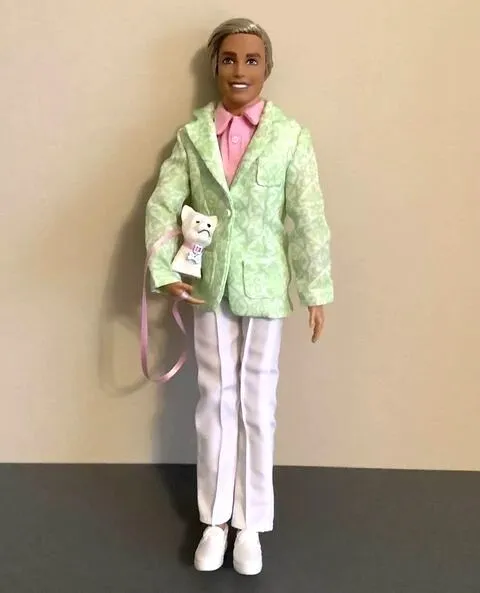 Barbie Sugars Daddy Ken Doll in Pastel Suit with Dog Limited Edition The Mo
