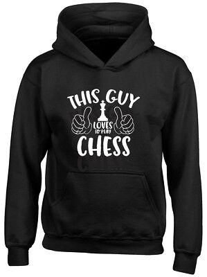 This Guy Loves to Play Chess Boys Kids Childrens Hoodie