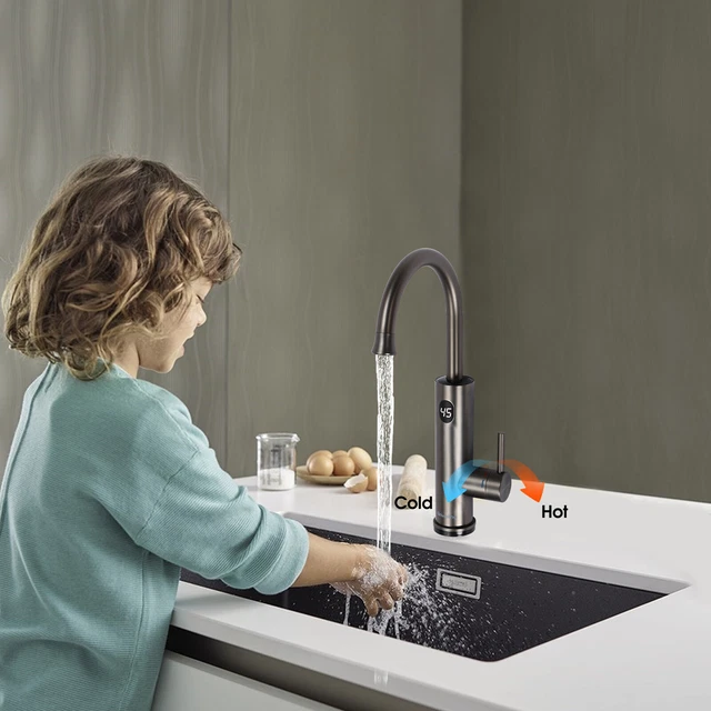 Rubinetto Istantaneo Acqua Calda 3000W - Display LED, Girevole 360°, Acciaio Inox, Sicurezza IPX4 - Foto 9