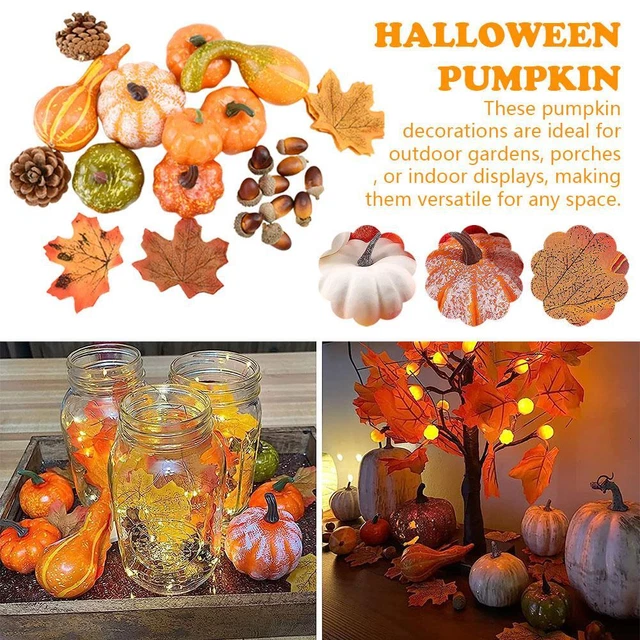 1 set di oggetti di scena decorazione zucca artificiale Halloween simulazione oggetti di scena decorazione giardino decorazione festa