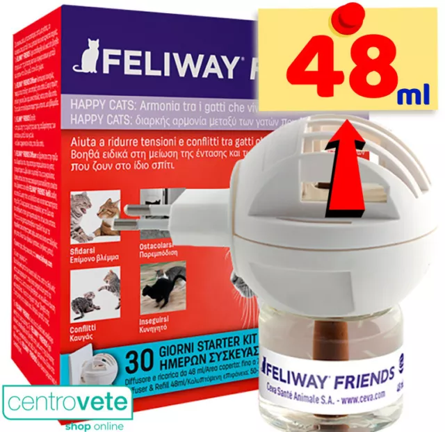 FELIWAY FRIENDS - Diffusore e Ricarica 48 ml - Armonia tra Gatti a Casa - Stress