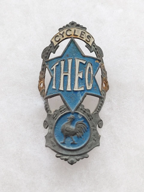 Vieille Plaque de velo cycles THEO - Old Bike Head Badge