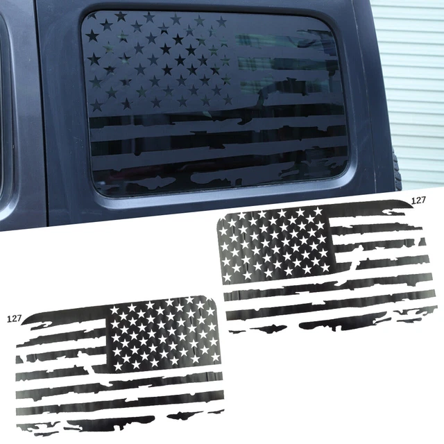 Rear Window USA US U.S. American Flag Stickers Decal Fit For Jeep Wrangler JL