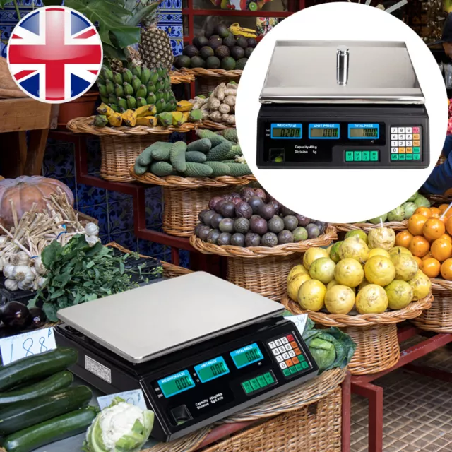 40kg/5g Digital Scale Electronic Price Computing Fruit Vegetable Retail Weight