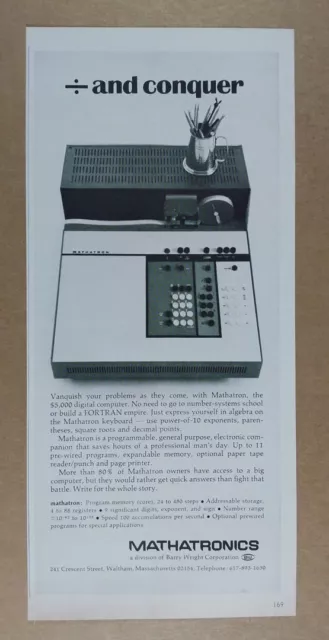 1966 Mathatronics Mathatron Calculator vintage print Ad
