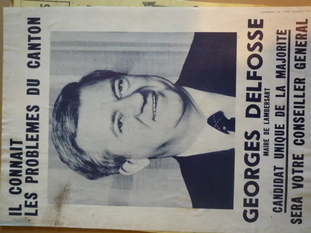 Vers 1975 Election Conseil General Georges Delfosse Maire De Lambersart