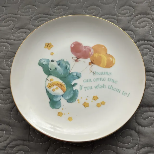 Vintage Care Bears Fine Porcelain Plate Lasting Memories  Wish Bear  1983 Dreams