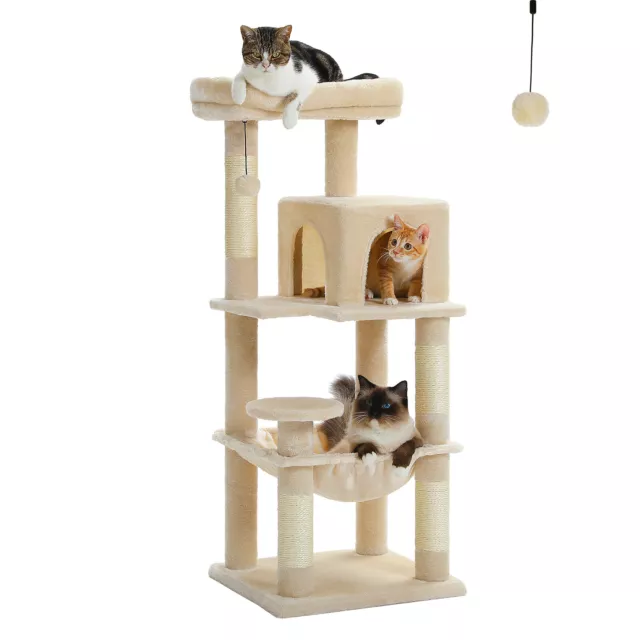 PETEPELA Cat Tree Tower Scratching Post Scratcher Kitten Cat Condo House Bed Toy