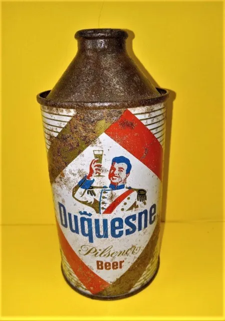 Off grade Duquesne PA Cone Top  Beer Can.