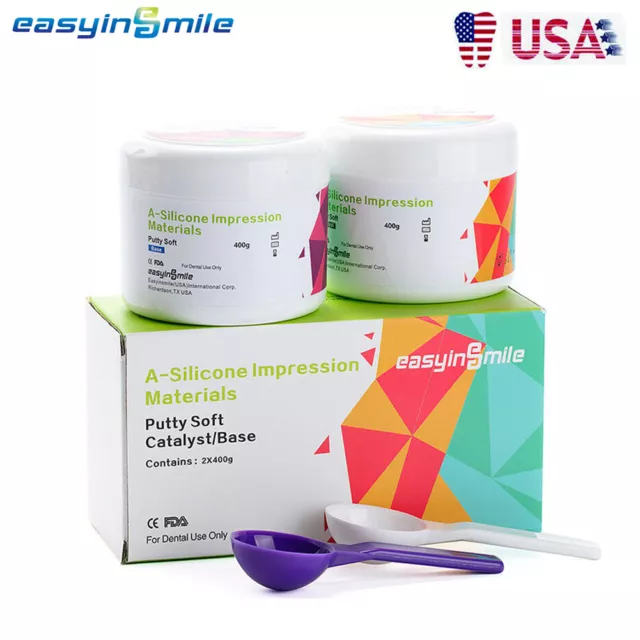 Dental Impression Putty Silicone Soft Base Material & Catalsyt 400g Easyinsmile