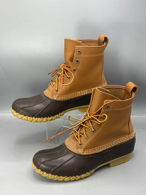 L.L. BEAN BEAN Boots 8" Mens 8 Brown Waterproof Rain Boots Lace Up Made ...
