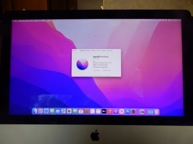Apple iMac 21.5" i5-7400 3GHz 8GB 1TB 4K Retina Radeon Pro 555 A1418 Mid 2017