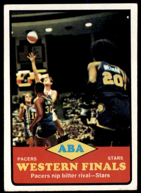 1973-74 Topps Aba Western Finals . Indiana Pacers / Utah Stars #206