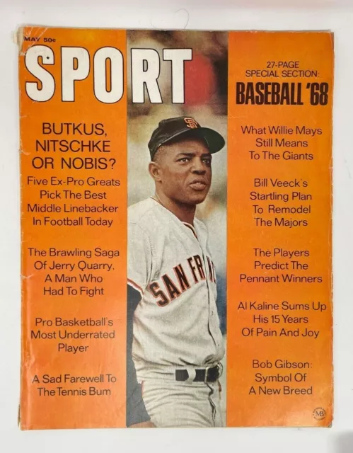 Vintage May 1968 SPORT Magazine Willie Mays Cover San Francisco Giants